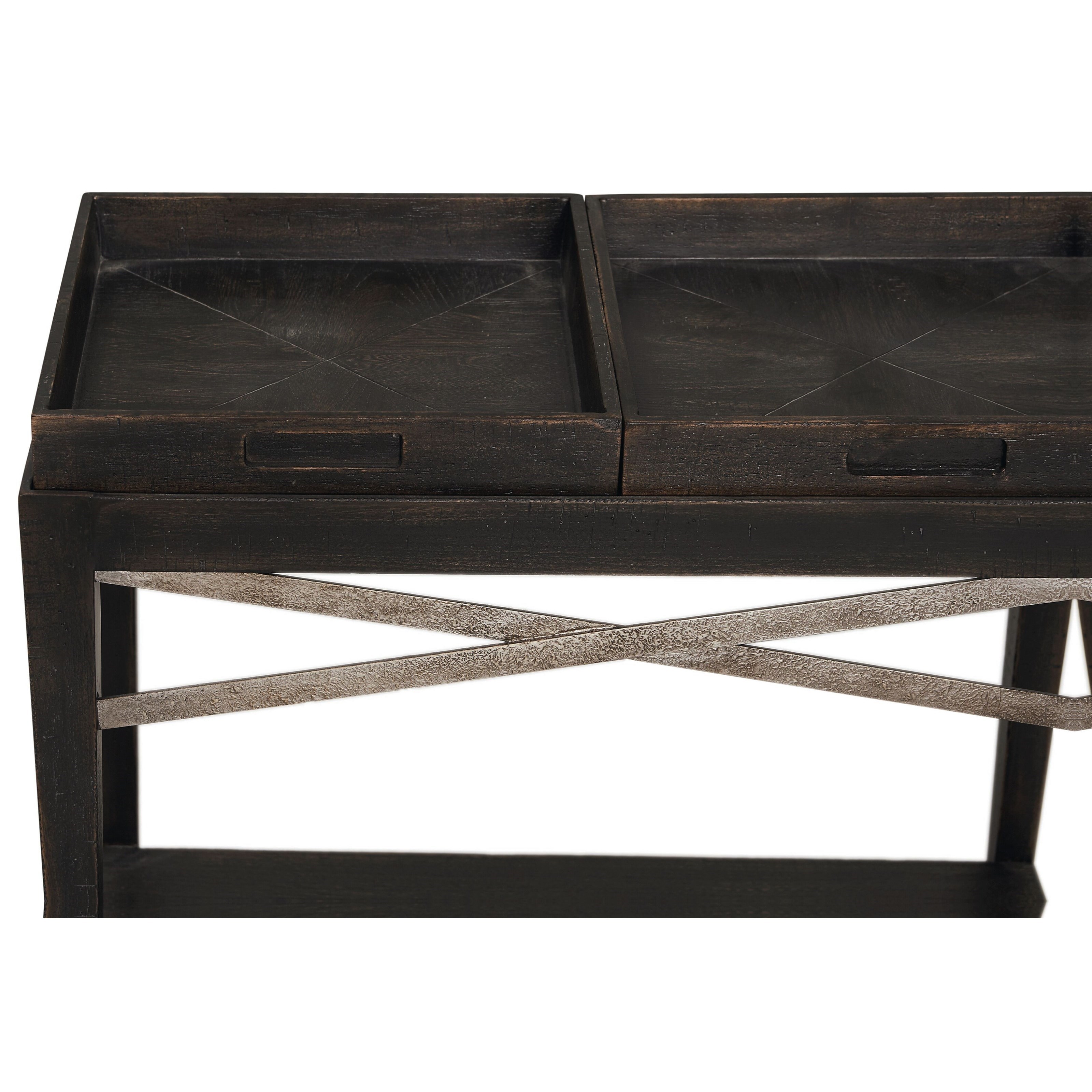 Bassett Woodridge Transitional Chairside Table with Removable Trays